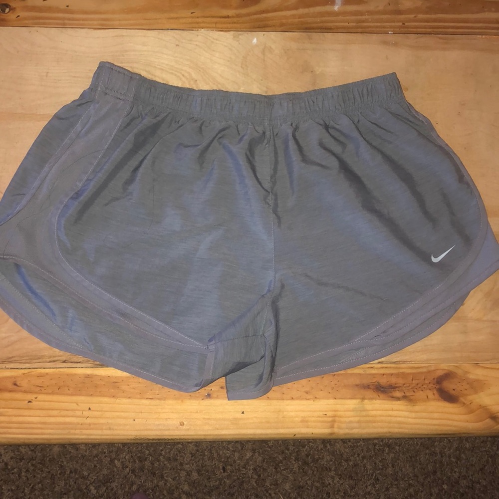 Grey and purple tint Nike running shorts